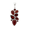 Multi-stone red Garnet large sterling silver pendant. 