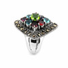 Multi-stone Marcasite sterling silver ring size 6.5 side view.