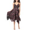 Angie Clothing - Paisley Print Midi Dress with Lace Trim - front view