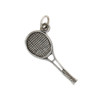 Tennis racket sterling silver charm pendant.  