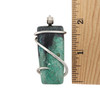 Turquoise cold-forged sterling silver pendant with a ruler. 