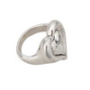 Sterling silver puffy heart ring side view. 