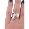 Sterling silver puffy heart ring on my hand. 