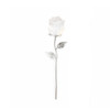 Clear Quartz stone rose on silver stem. 