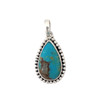 Teardrop-shaped blue Turquoise sterling silver pendant. 