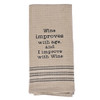 Waffle Weave Kitchen Dishtowel - I IMPROVE WITH WINE
