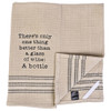Waffle Weave Kitchen Dishtowel - A BOTTLE OF WINE - half view