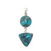 Blue Turquoise and Copper sterling silver pendant. 