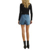 Denim Wrap Mini Skirt / Skort with Braided Detail  - back model view