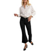 Molly Bracken Cropped Flared Pants - Black - model front view