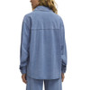Z Supply Reese Jersey Denim Button Up Shirt - Santorini Indigo - back view