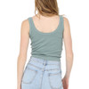 Angie Clothes - Notched Neck Rib Crop Tank Top - Sage Green - back view
