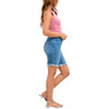 Judy Blue - High Waist Frayed Edge Bermuda Jean Short 152106 - model side view
