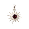 Garnet sterling silver sun pendant. 