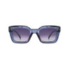 Delphi transparent blue polarized sunglasses front view. 