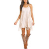 Rock&Roll Denim - Micro Suede Fringe Mini Dress - Off White 