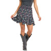 Rock&Roll Denim - Western Boot Print Godet Skirt - Black 