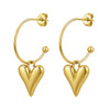 18Kt gold-plated heart hoop earrings. 