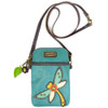 Chala Handbags - Cellphone X-Body Shoulder Bag Purse - Dragonfly 