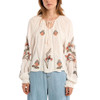 Molly Bracken - Off White Blouse with Floral Embroidery 
