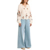 Molly Bracken - Off White Blouse with Floral Embroidery - front view