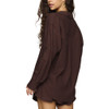Z Supply Alfie Linen Blend Button Up Shirt - Chocolate Cherry - back view