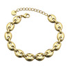 Chunky gold-plated stainless steel adjustable bracelet. 