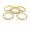 Five stackable 14kt gold-plated rings separate. 