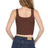 Angie Clothes - Pointelle Stripes Rib Knit Crop Tank - Brown