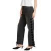 DRIFTWOOD Lacey X Velvet Lace-Up Straight Ankle Jeans - Washed Black 