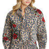 Driftwood Jeans - Dani Shirt x Wild Rose - Leopard Print Denim Jacket - front view