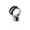 Adjustable abstract silver-plated statement ring top view. 