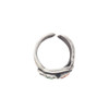 Crystal silver-plated statement ring side view. 