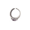 Pink .crystal silver-plated adjustable ring side view. 