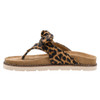 Corkys Footwear - Knotted Thong Sandal -  NEVER SETTLE - Leopard - left side view