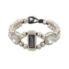 Gray and clear Swarovski crystal silver-plated bracelet. 