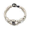 Gray and clear Swarovski crystal silver-plated bracelet top view. 