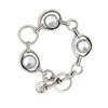 Clear crystal Swarovski crystal silver-plated toggle bracelet. 