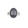 Gray oval crystal adjustable ring. 