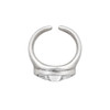 Clear crystal silver-plated adjustable ring side view. 