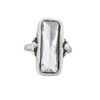 Clear rectangle quality crystal adjustable ring. 