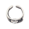 Clear Swarovski crystal adjustable ring top view. 