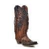 Leopard print fringe leather Corral Boots. 