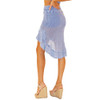 SeaSpice Resort Wear – Cotton Cover Up Skirt – Blue - back side view
