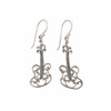 Sterling silver guitar dangle earrings. 