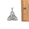 Sterling silver triple moon pentacle triquetra pendant with a ruler. 