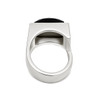 Onyx and Garnet sterling silver statement ring backside view. 
