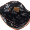 Brown leather Myra Bag Stratton Peak crossbody purse inside view. 