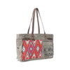 Myra Bag High Trails canvas tote bag side view. 