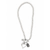 Silver-plated gray Swarovski crystal heart toggle necklace. 